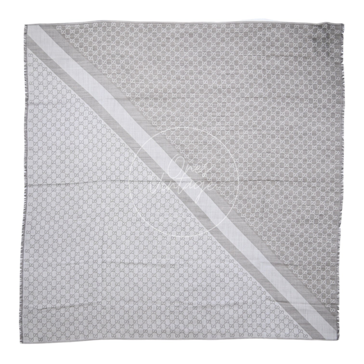 Gucci Grey GG Supreme Wool Shawl