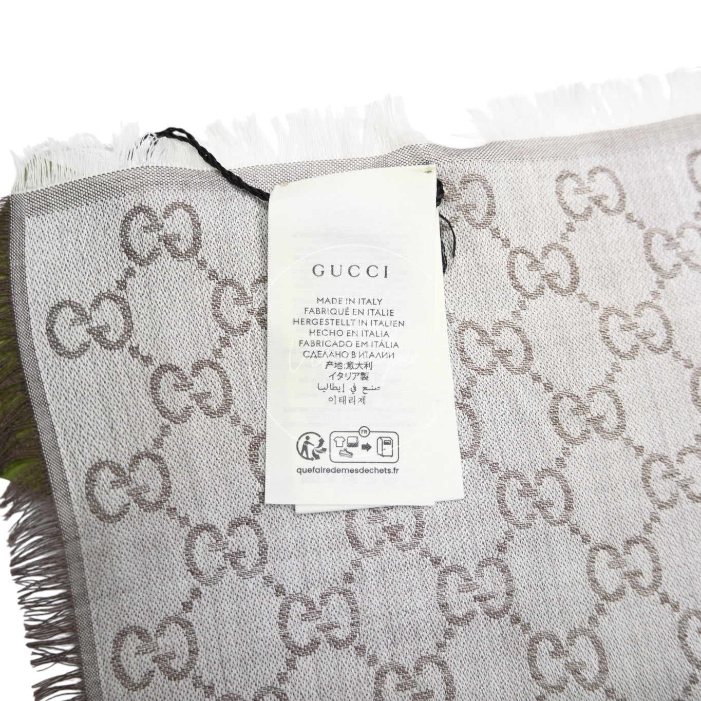 Gucci Grey GG Supreme Wool Shawl
