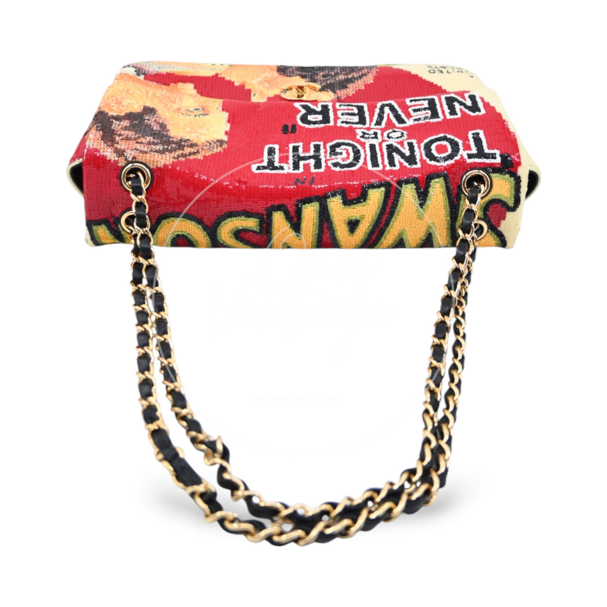 Chanel Tonight Or Never Maxi Flap Bag Red Multicolour Sequins GHW Series TE