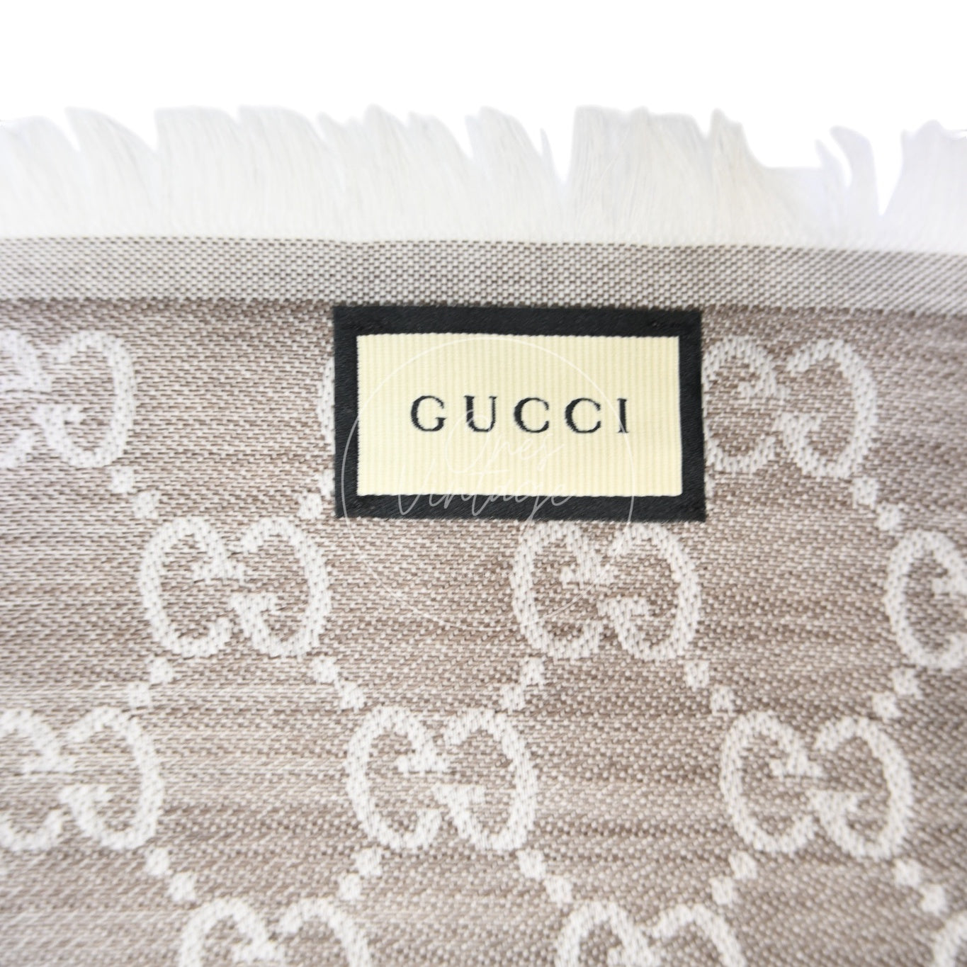 Gucci Grey GG Supreme Wool Shawl