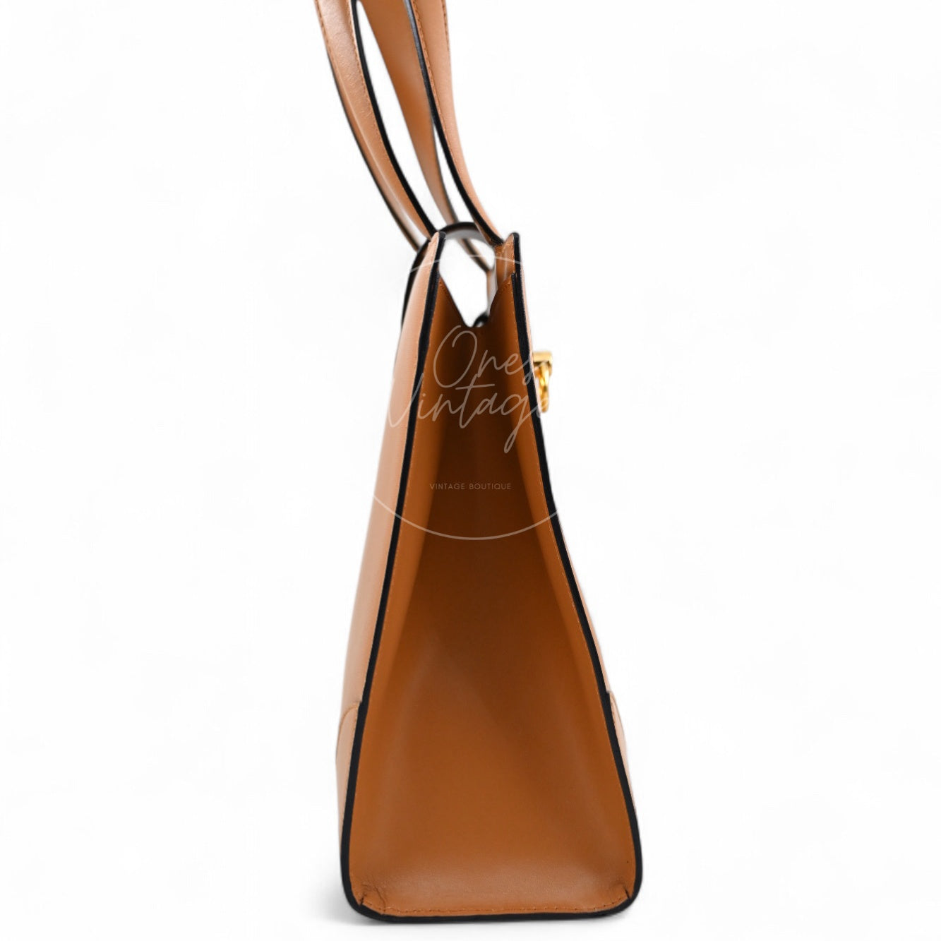 Celine Beige Smooth Calfskin Hand Bag Caramel