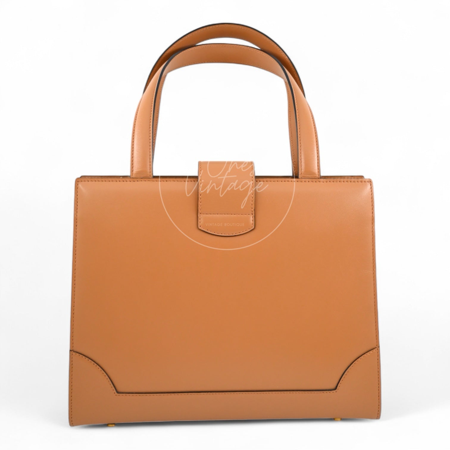 Celine Beige Smooth Calfskin Hand Bag Caramel