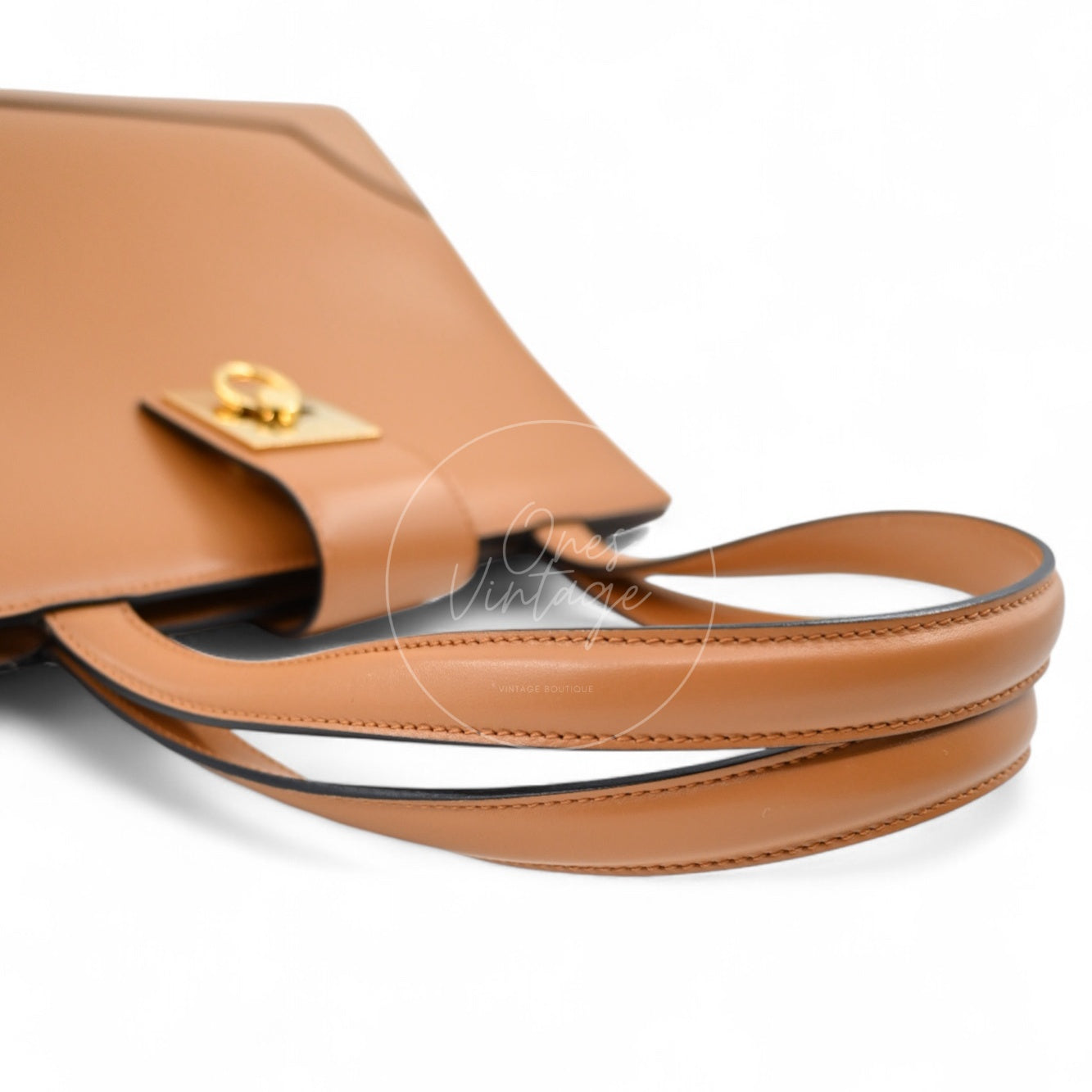 Celine Beige Smooth Calfskin Hand Bag Caramel