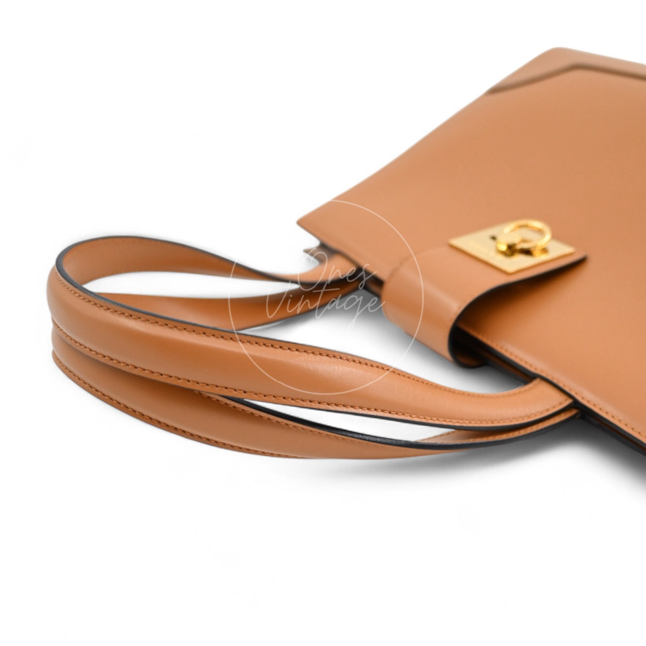 Celine Beige Smooth Calfskin Hand Bag Caramel