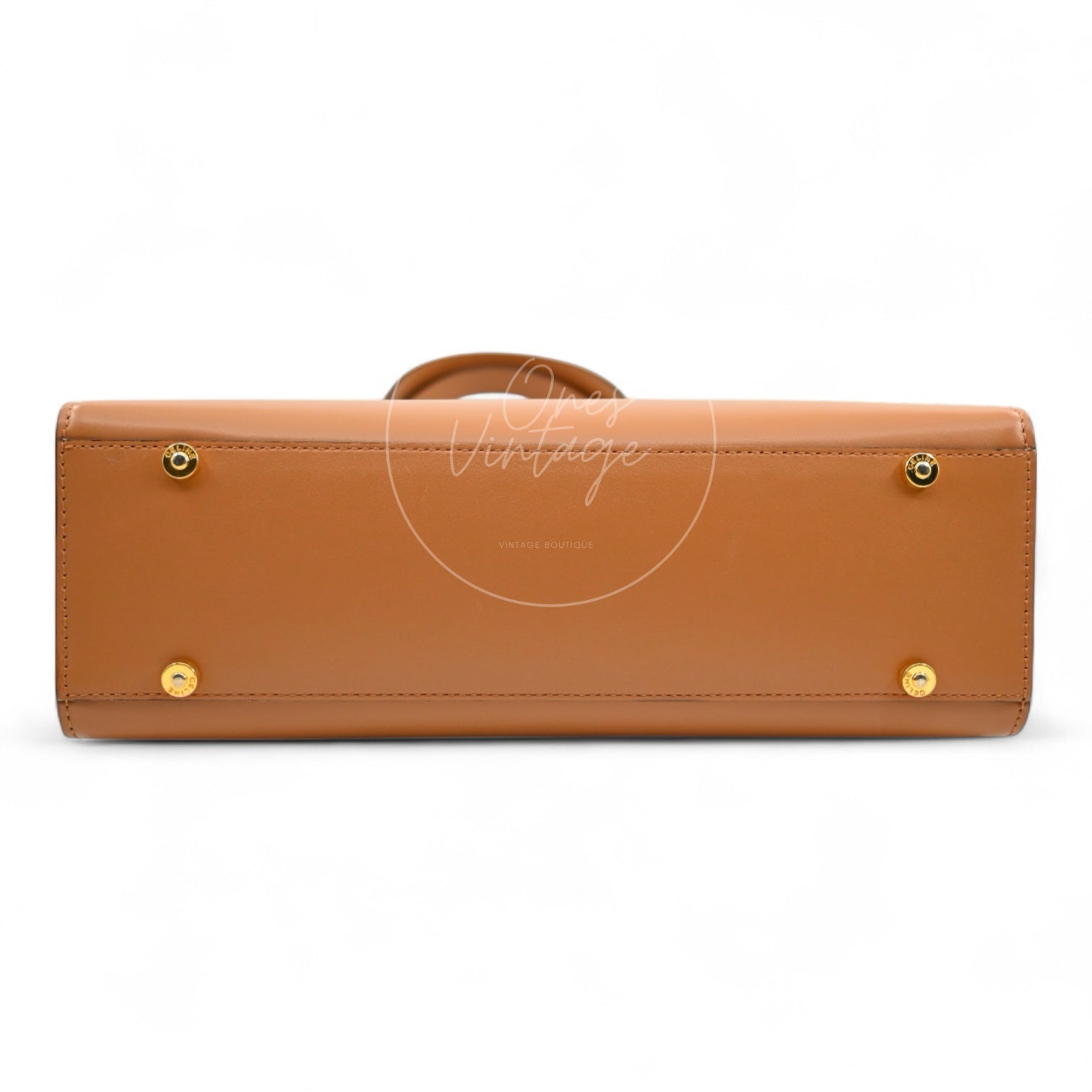 Celine Beige Smooth Calfskin Hand Bag Caramel