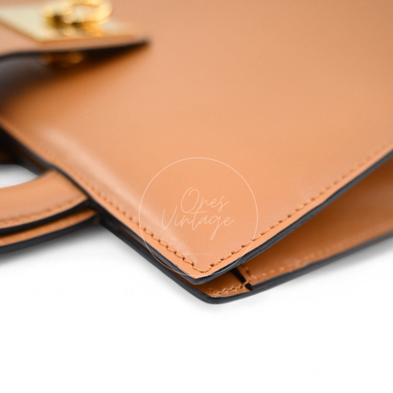 Celine Beige Smooth Calfskin Hand Bag Caramel