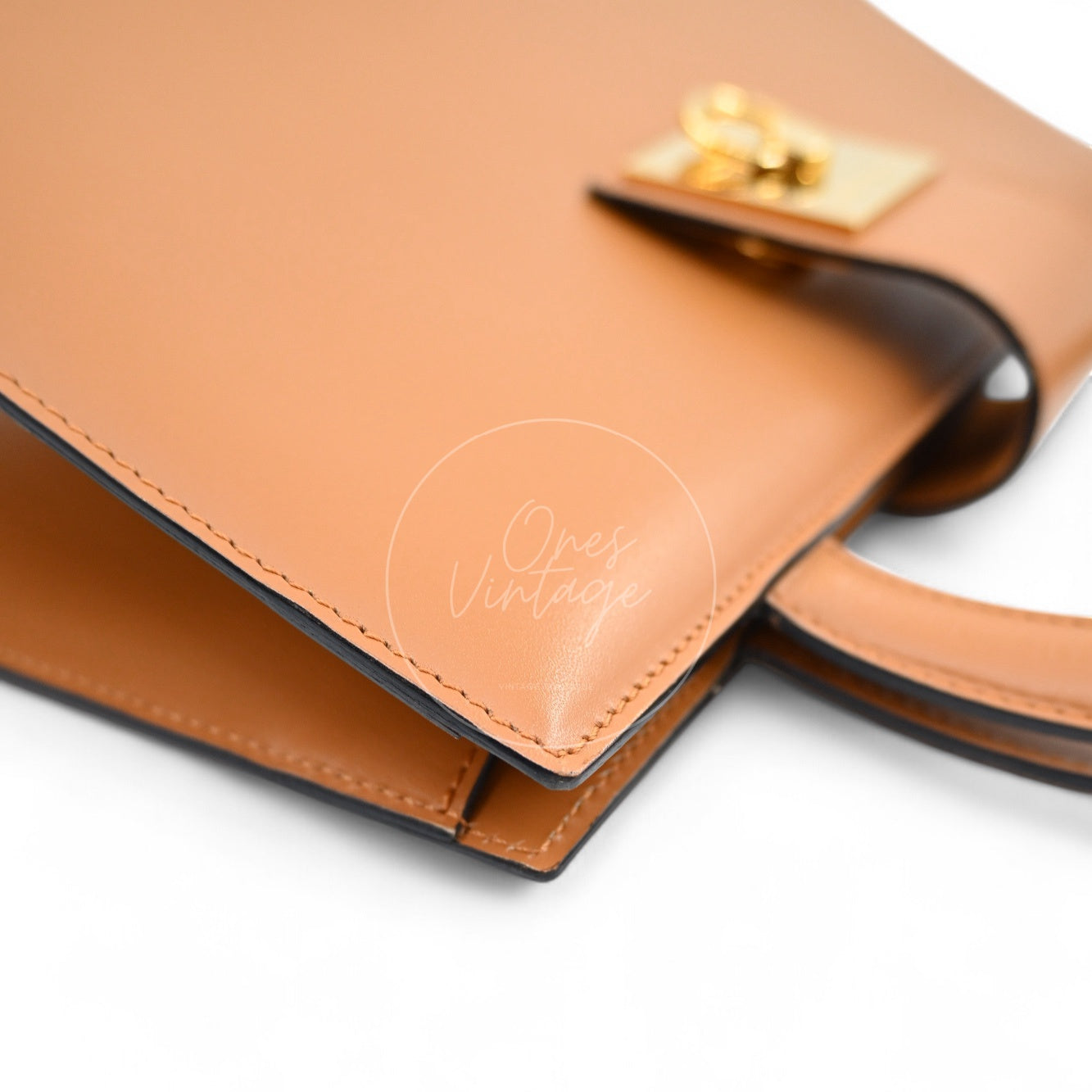 Celine Beige Smooth Calfskin Hand Bag Caramel