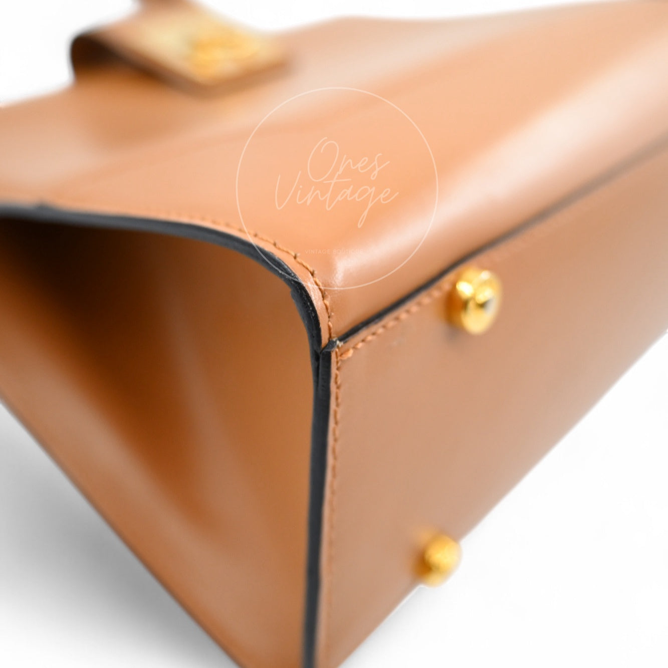 Celine Beige Smooth Calfskin Hand Bag Caramel