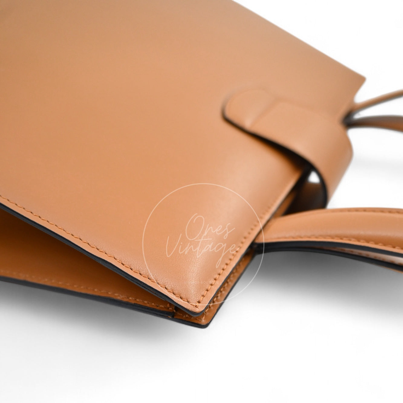 Celine Beige Smooth Calfskin Hand Bag Caramel