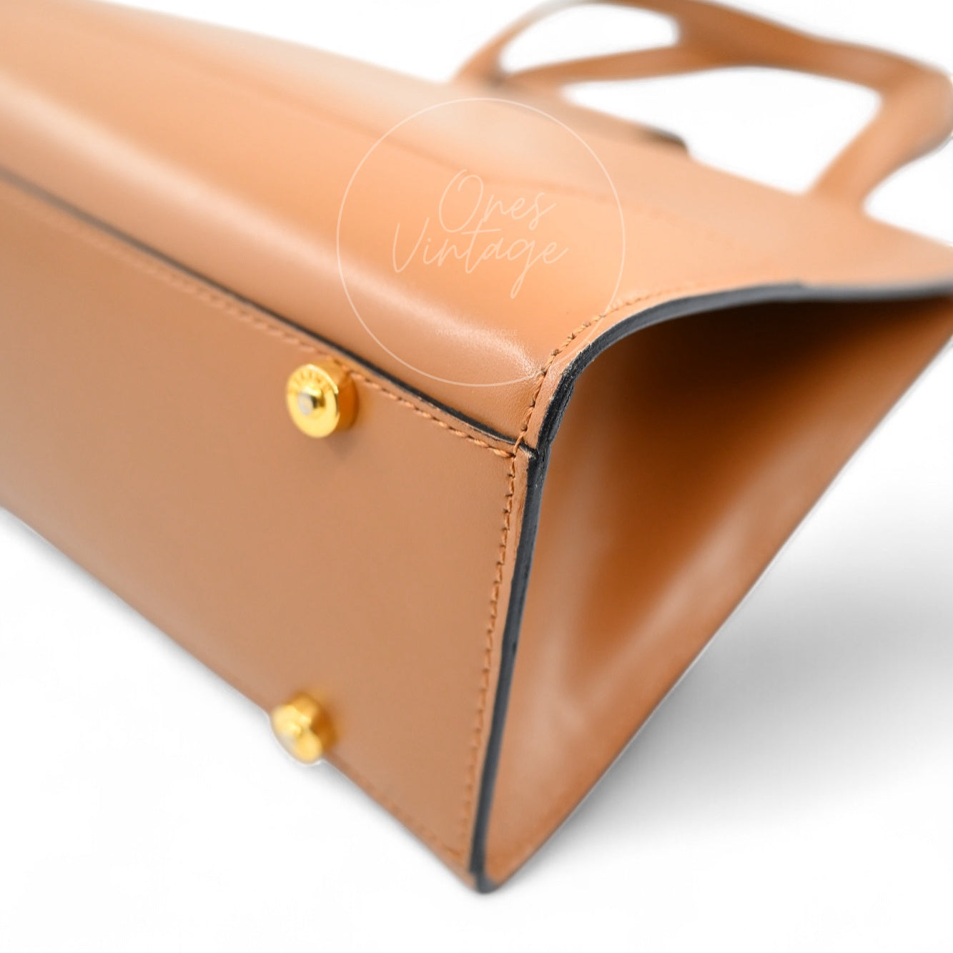 Celine Beige Smooth Calfskin Hand Bag Caramel