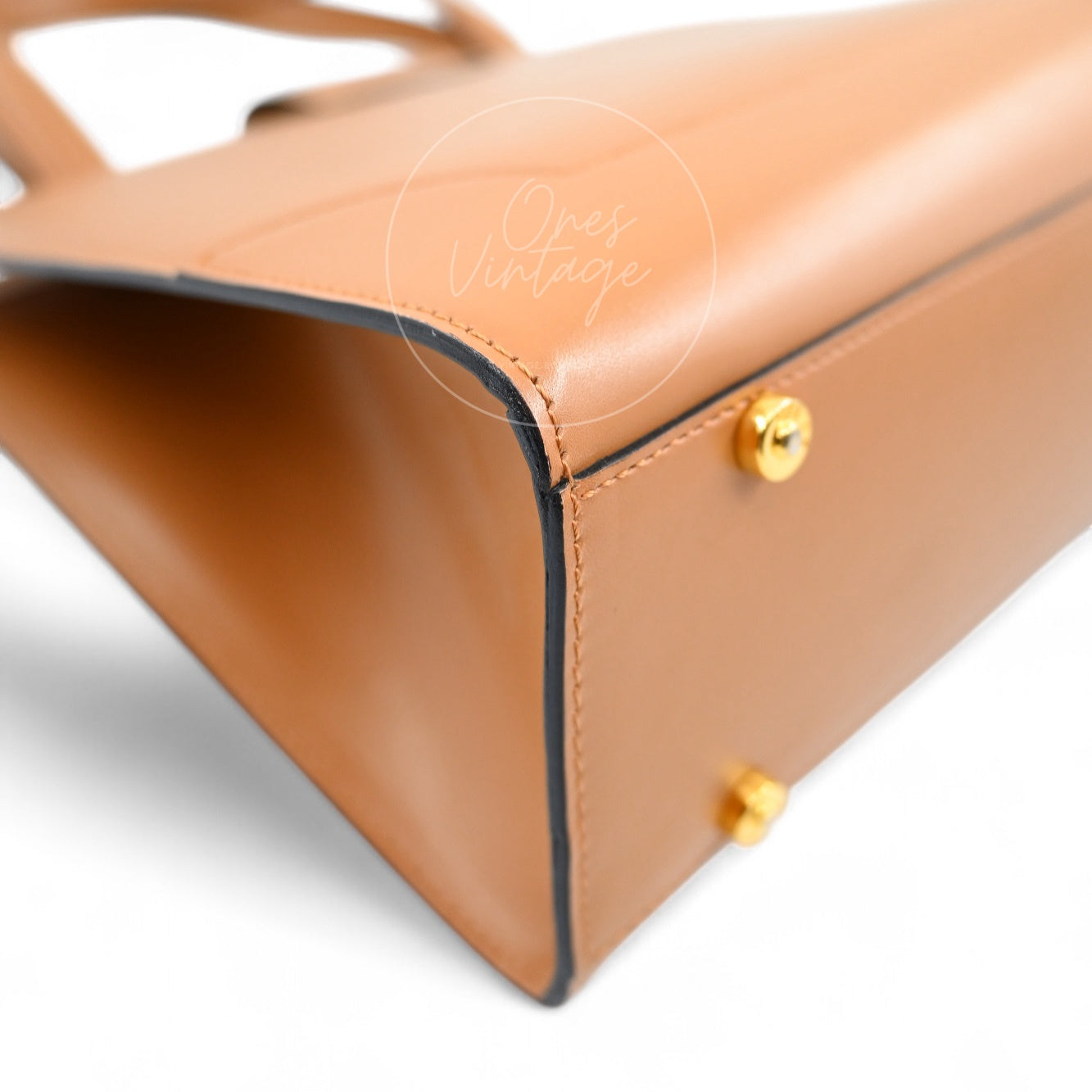 Celine Beige Smooth Calfskin Hand Bag Caramel