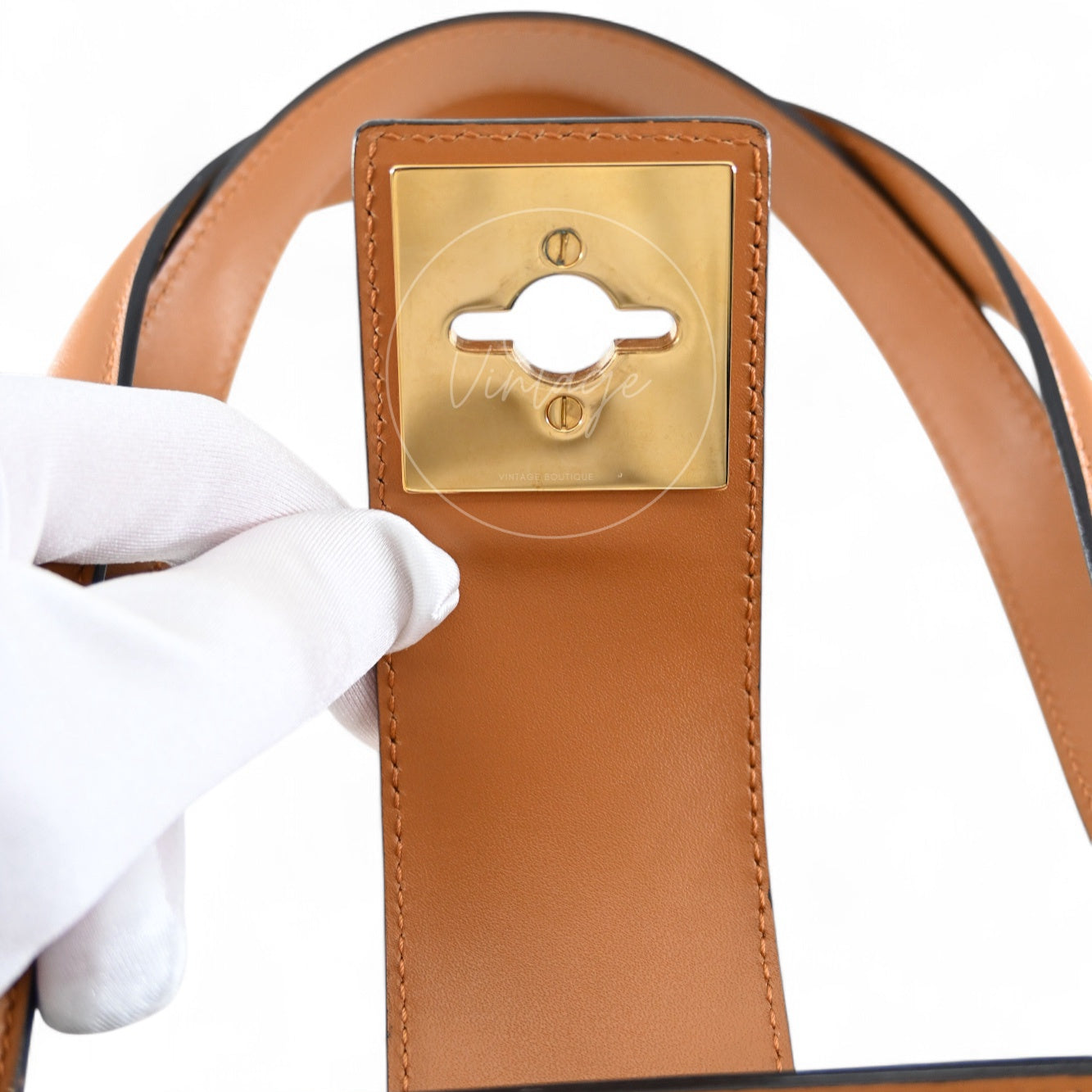 Celine Beige Smooth Calfskin Hand Bag Caramel