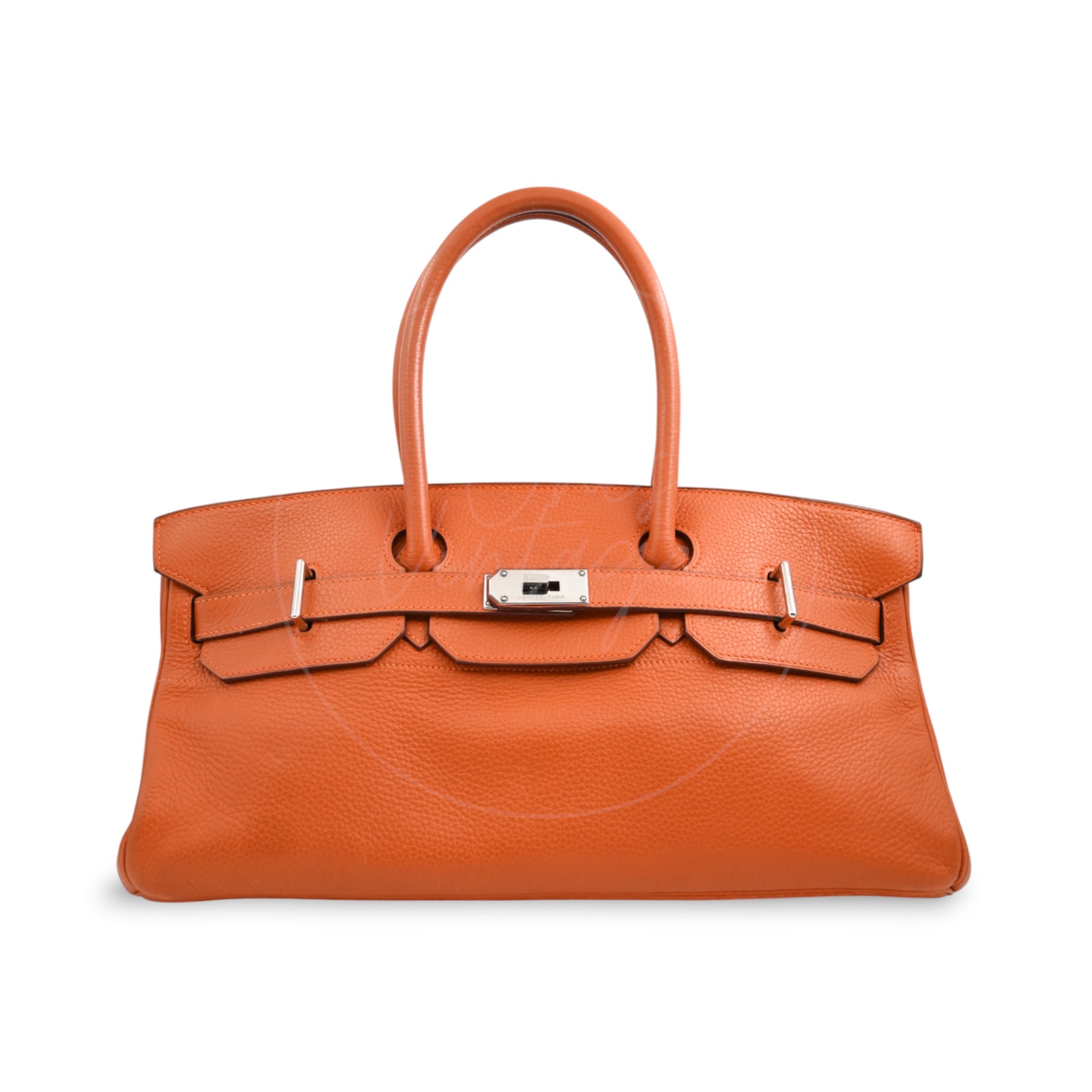 Hermes Shoulder Birkin 42 JPG Handbag PHW Orange Square I