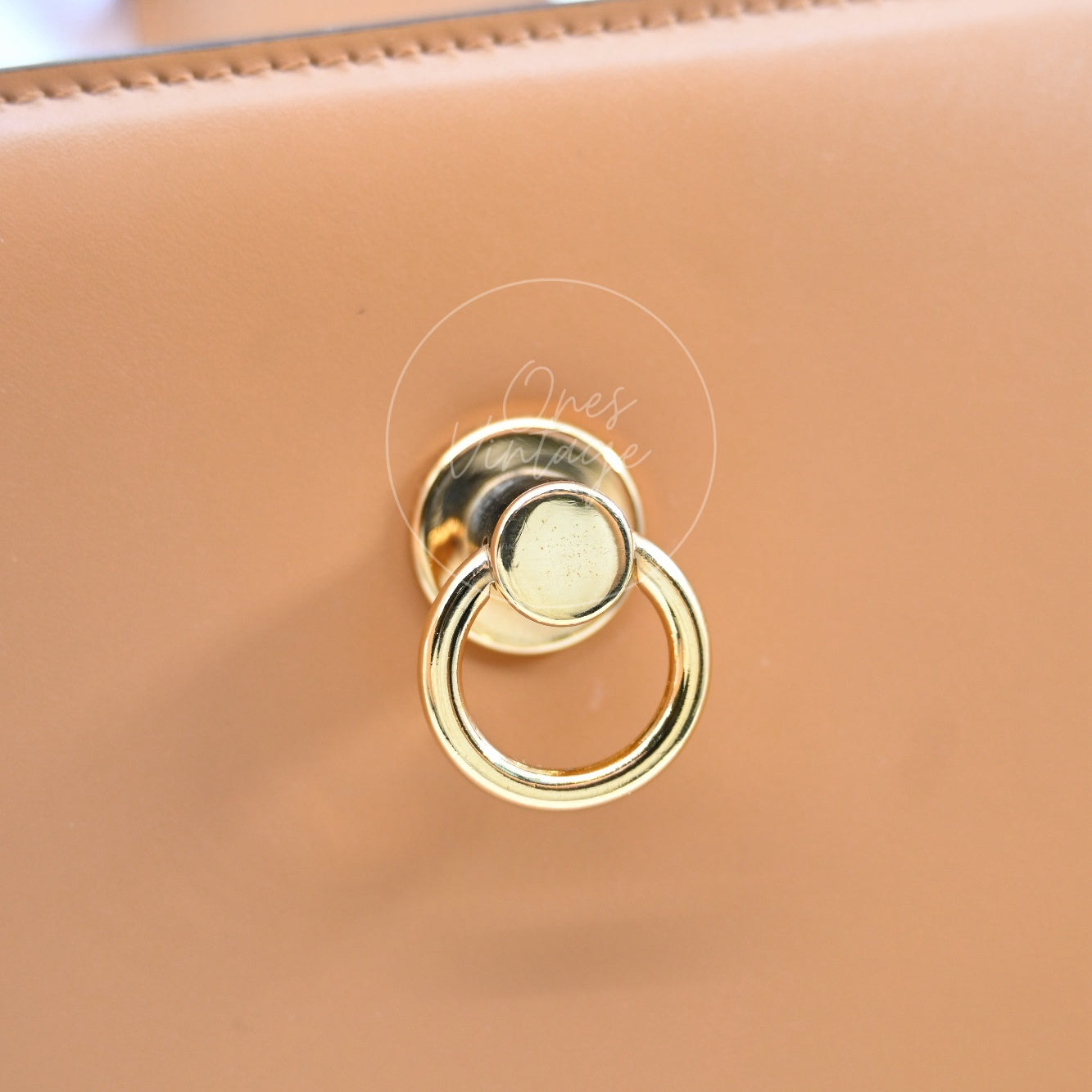 Celine Beige Smooth Calfskin Hand Bag Caramel