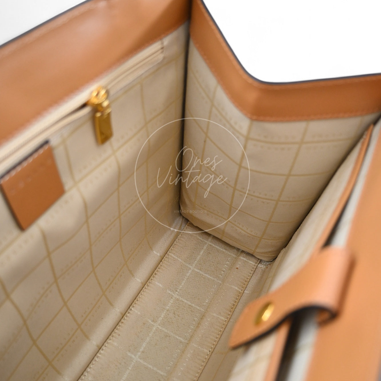 Celine Beige Smooth Calfskin Hand Bag Caramel