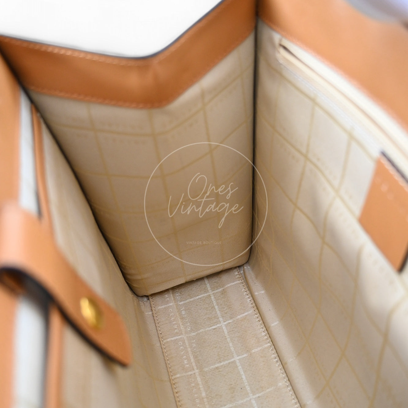 Celine Beige Smooth Calfskin Hand Bag Caramel