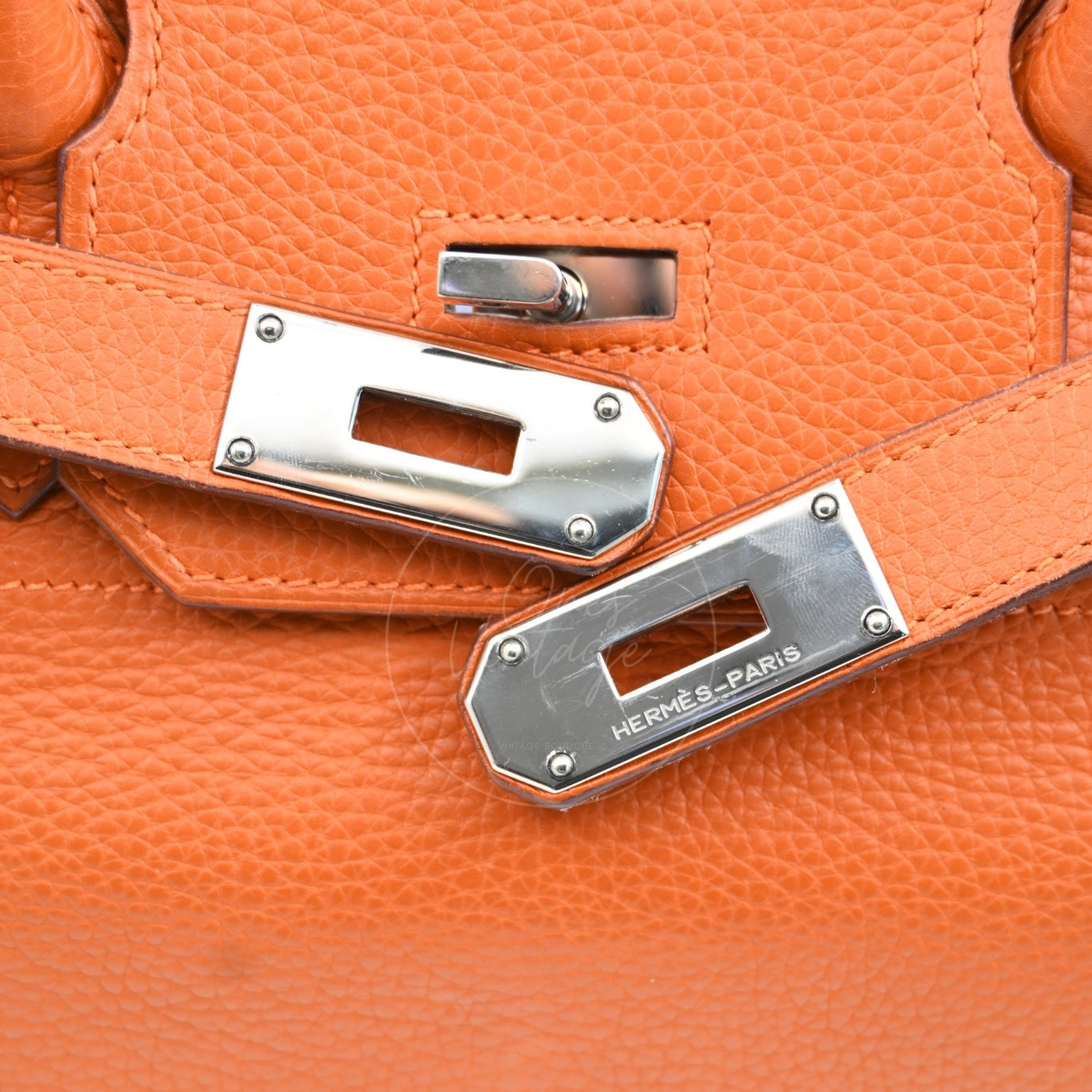 Hermes Shoulder Birkin 42 JPG Handbag PHW Orange Square I