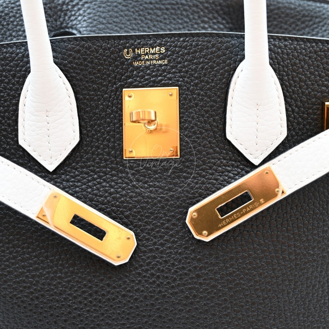 Hermes Birkin 30 HSS GHW Black and White Stamp C
