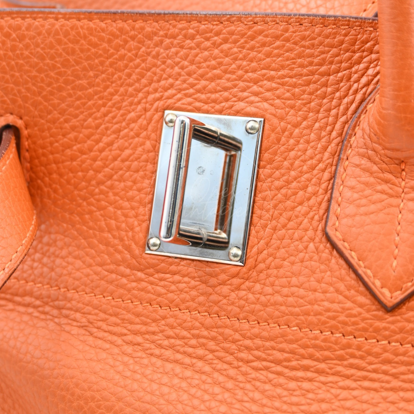 Hermes Shoulder Birkin 42 JPG Handbag PHW Orange Square I