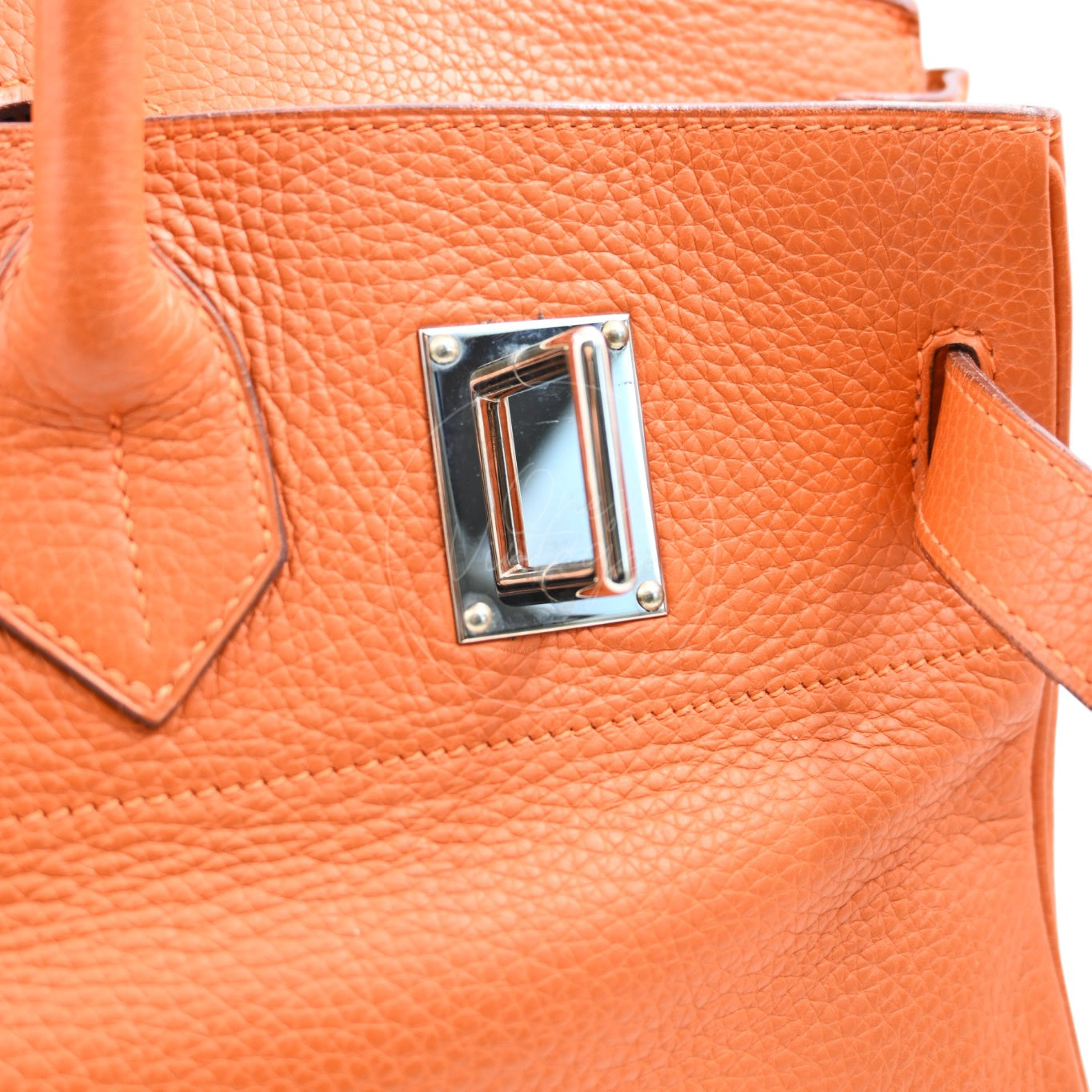 Hermes Shoulder Birkin 42 JPG Handbag PHW Orange Square I