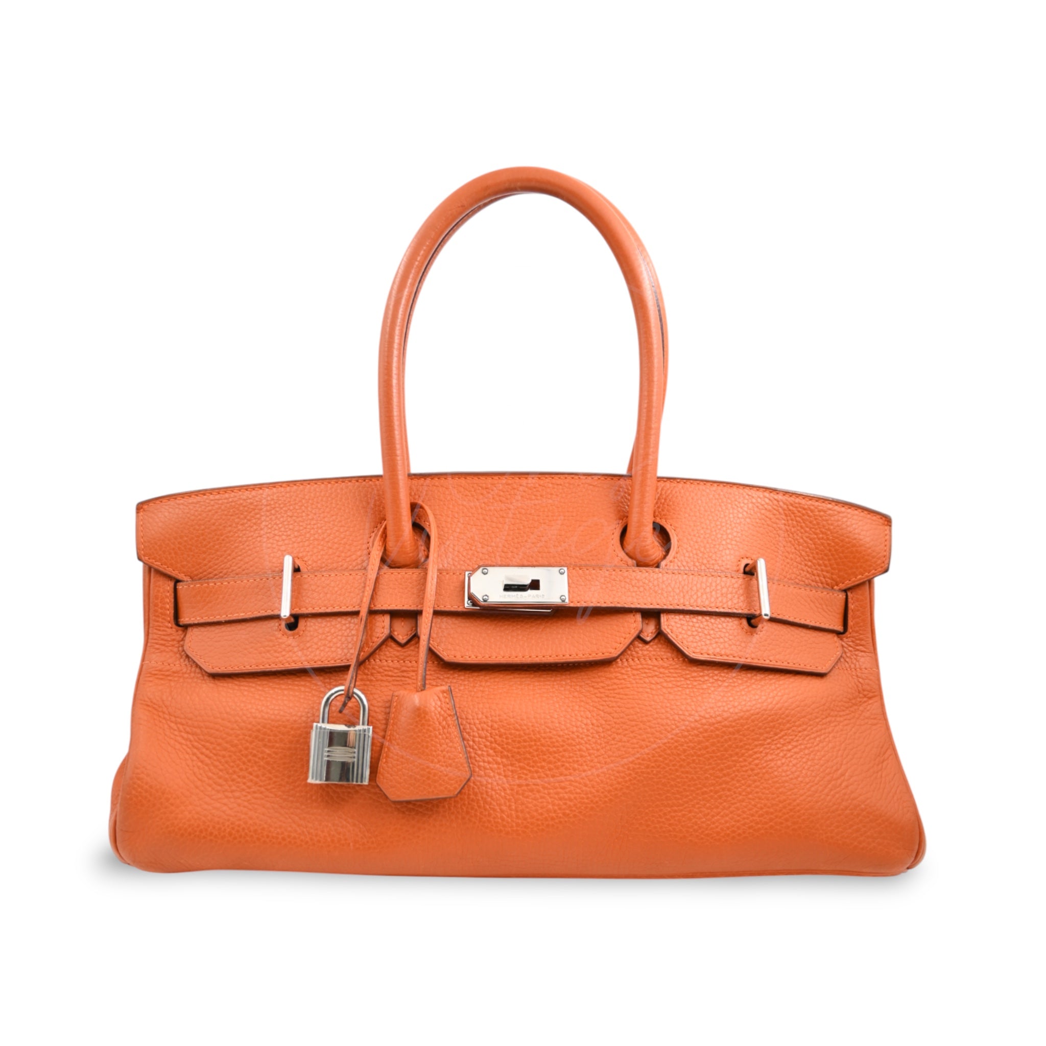 Hermes Shoulder Birkin 42 JPG Handbag PHW Orange Square I