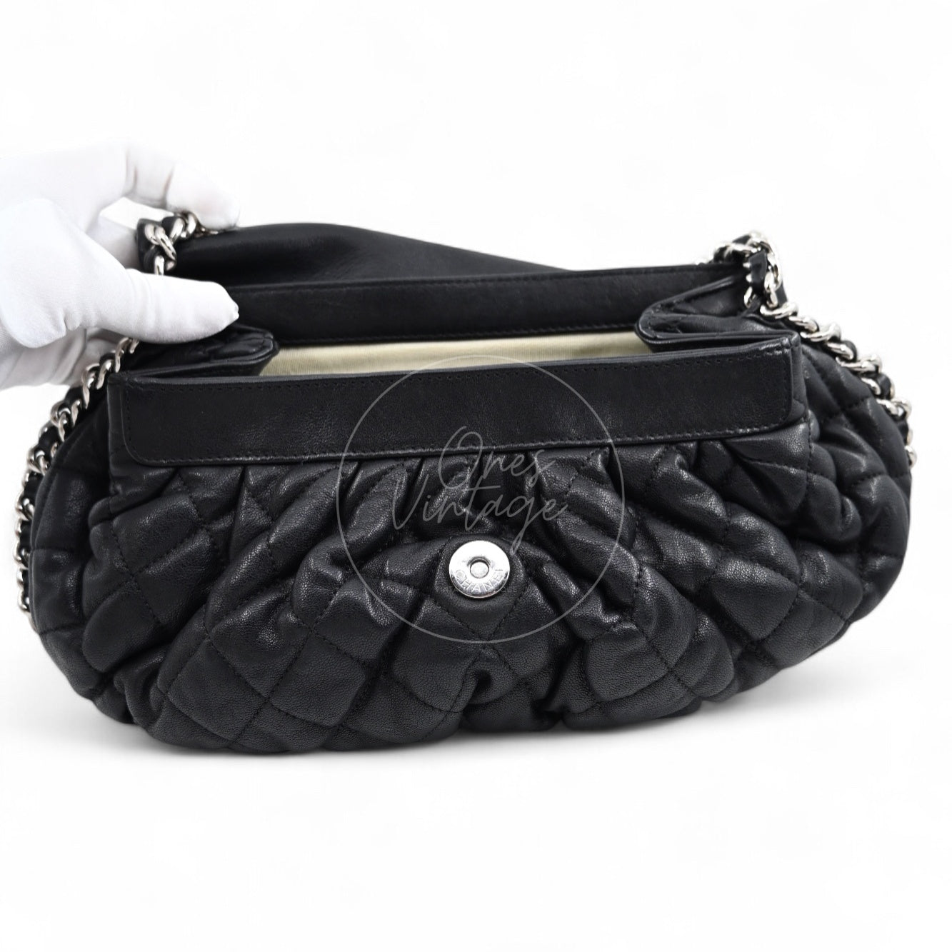 Chanel Black Caviar Chain Around Shoulder Bag SHW Black Series 15