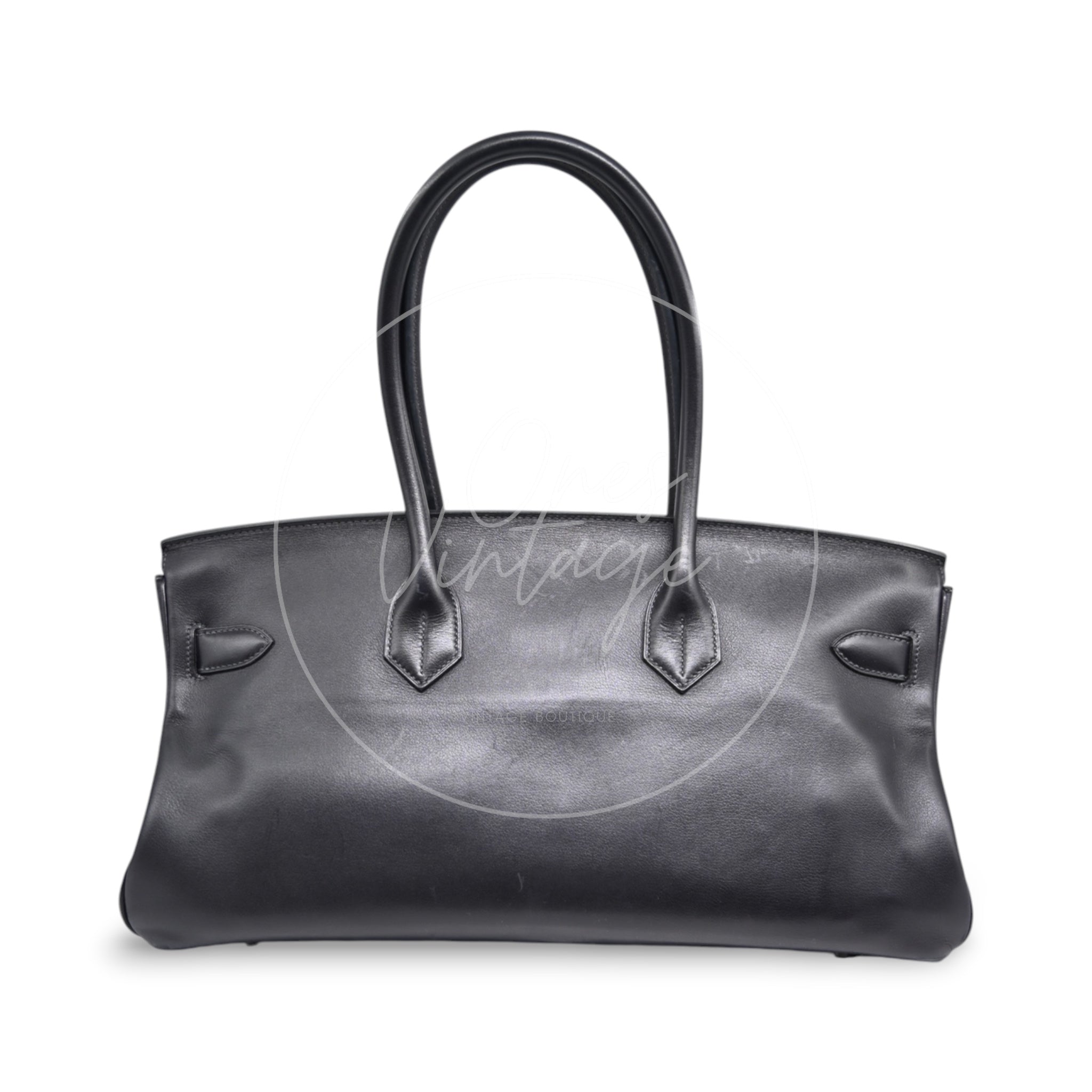 Hermes Birkin Shoulder 42 PHW Black Square N