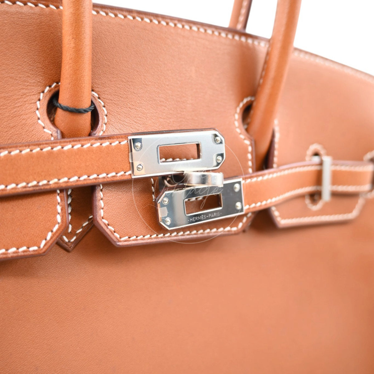 Hermes Birkin 25 Smooth Barenia PHW Gold Stamp D