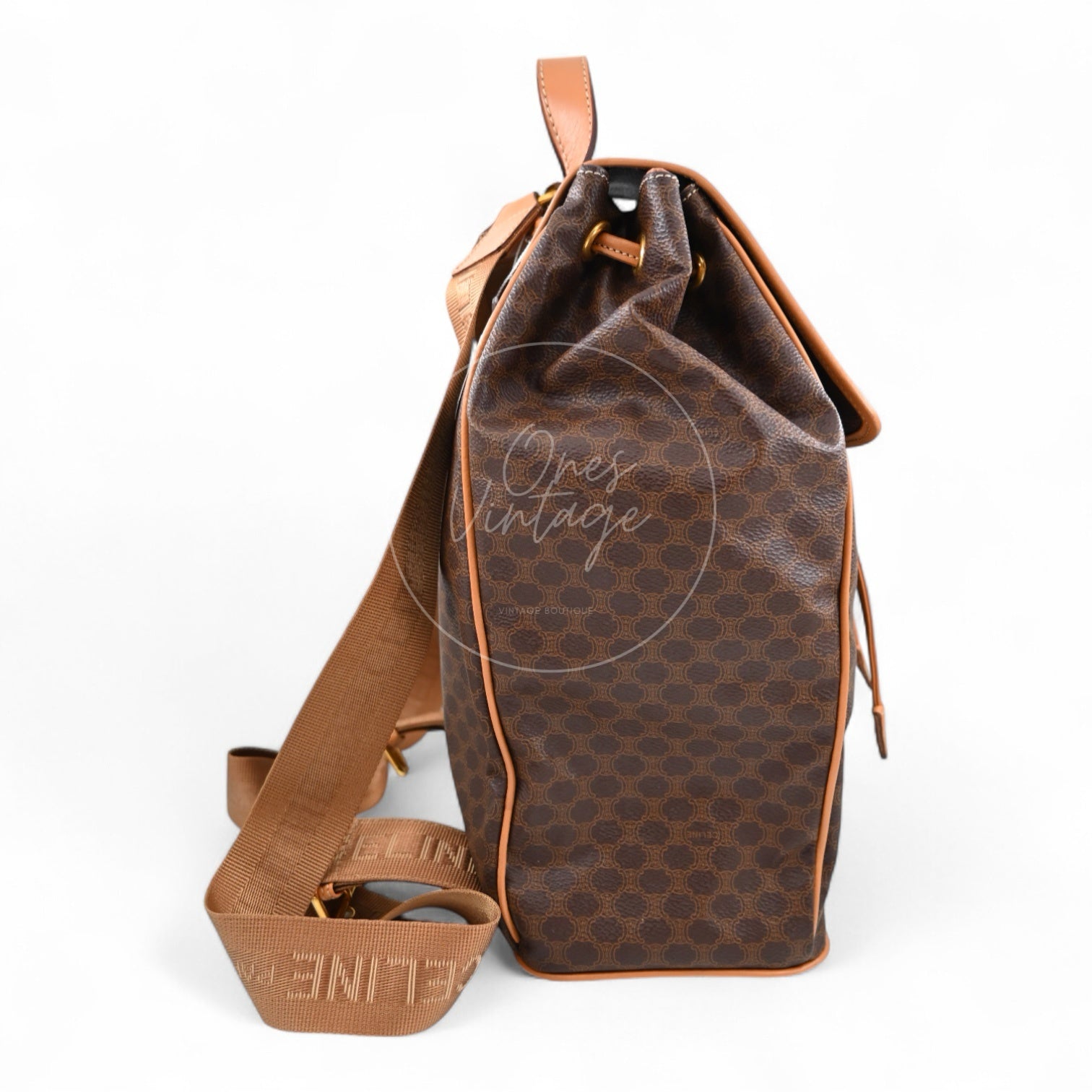 Celine Vintage Monogram Backpack GHW Black