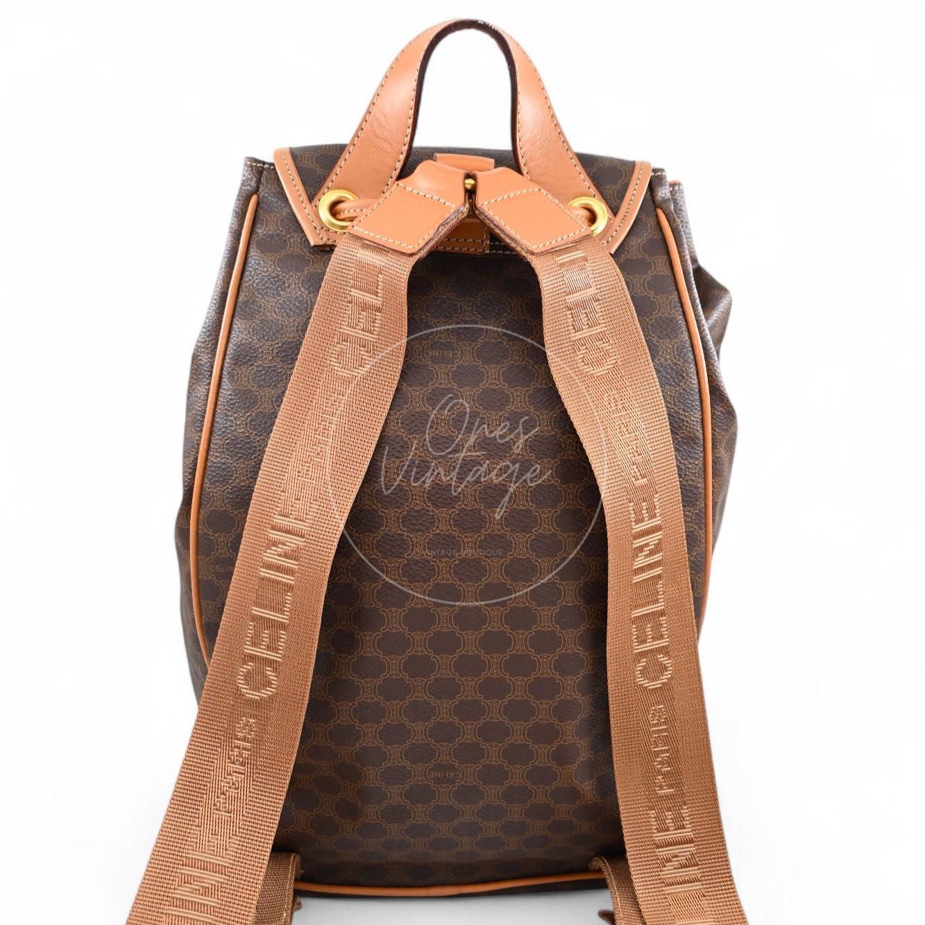 Celine Vintage Monogram Backpack GHW Black