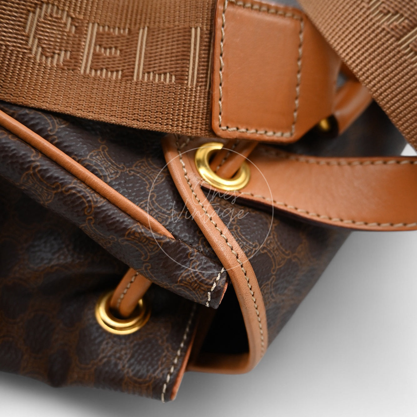 Celine Vintage Monogram Backpack GHW Black