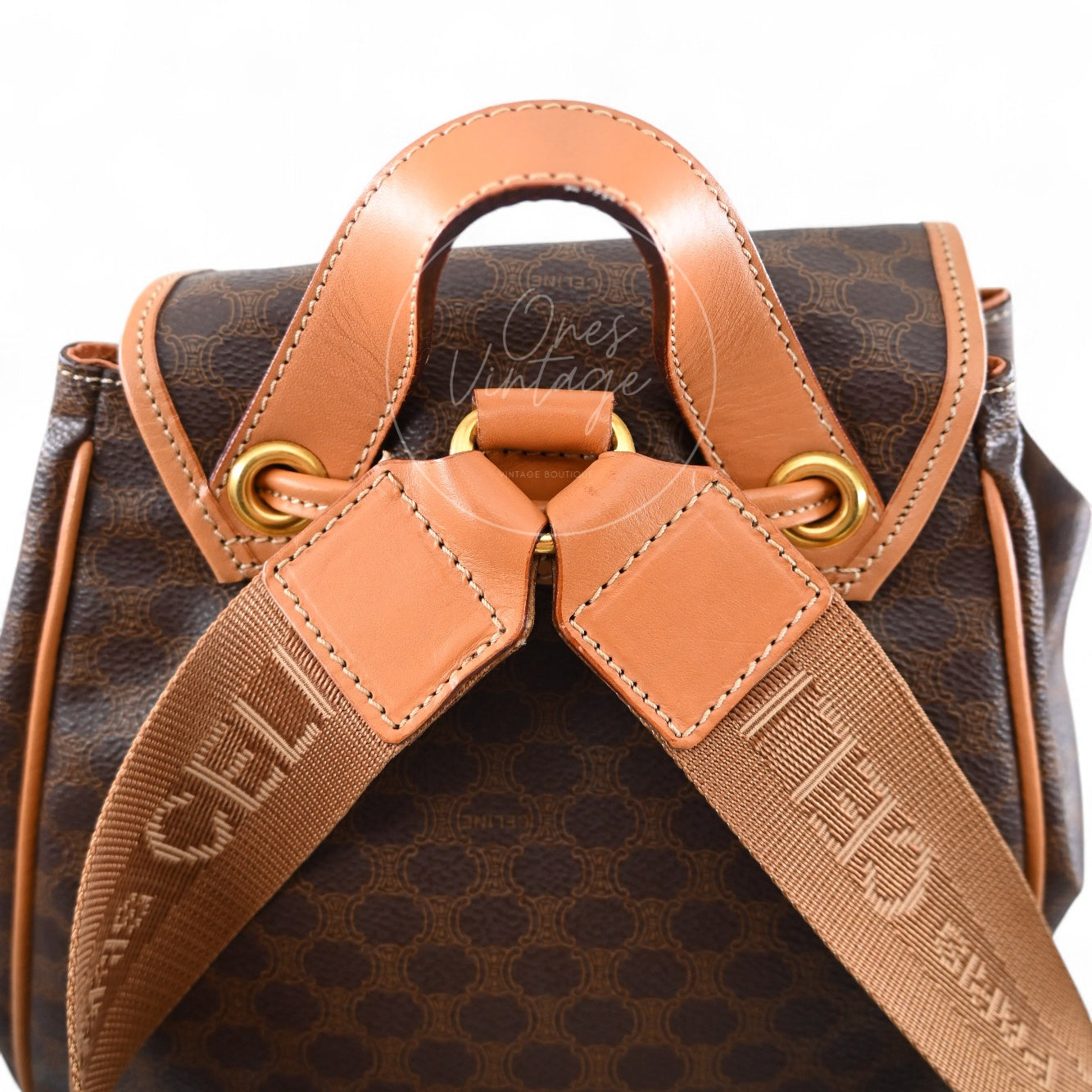 Celine Vintage Monogram Backpack GHW Black