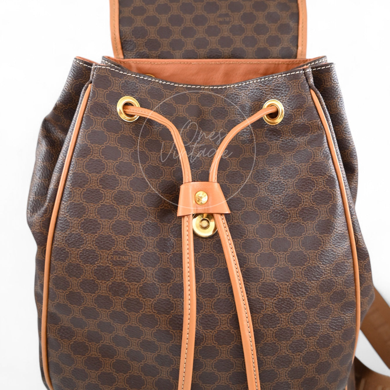 Celine Vintage Monogram Backpack GHW Black