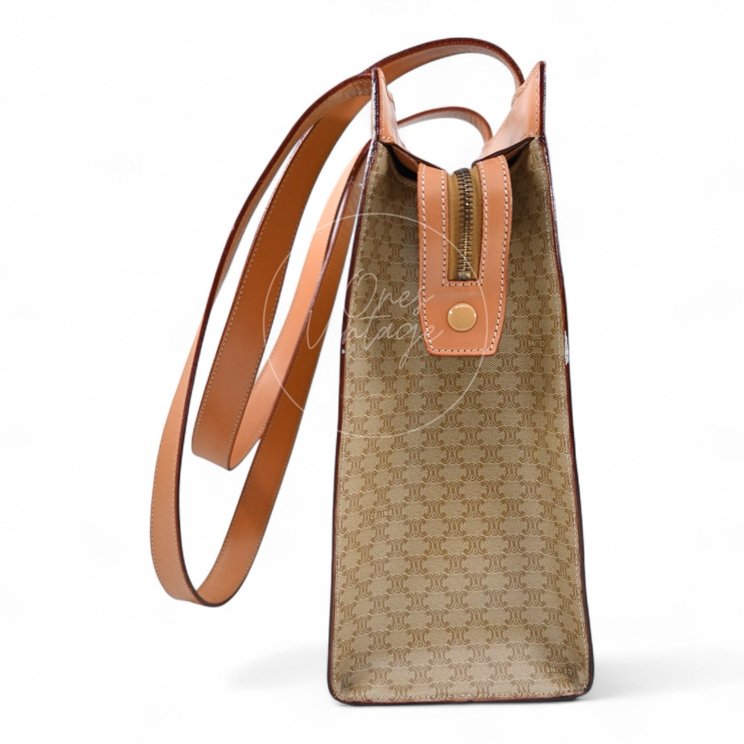 Celine Beige Monogram Tote Bag GHW Brown