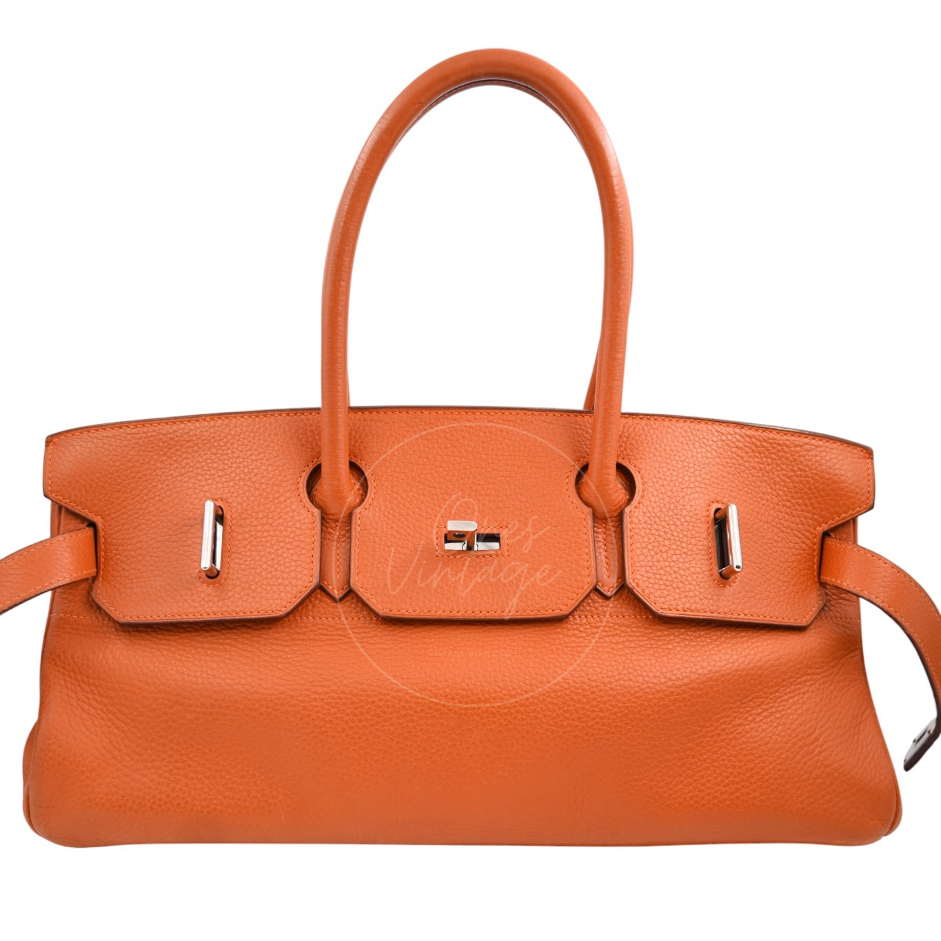 Hermes Shoulder Birkin 42 JPG Handbag PHW Orange Square I