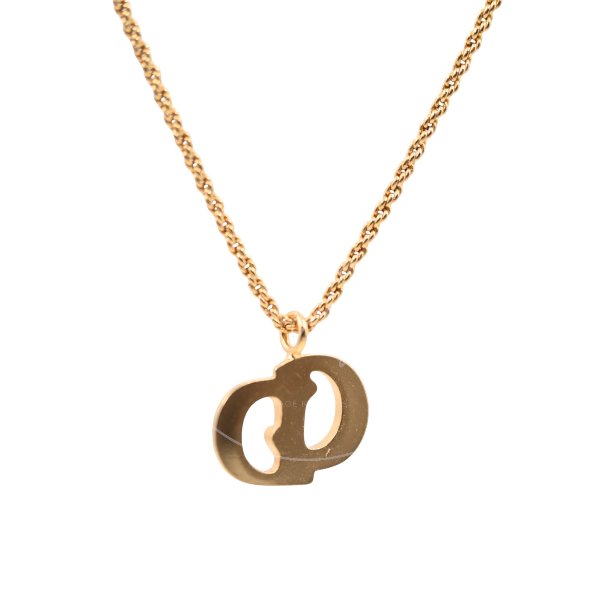 Christian Dior CD Logo Gold Necklace