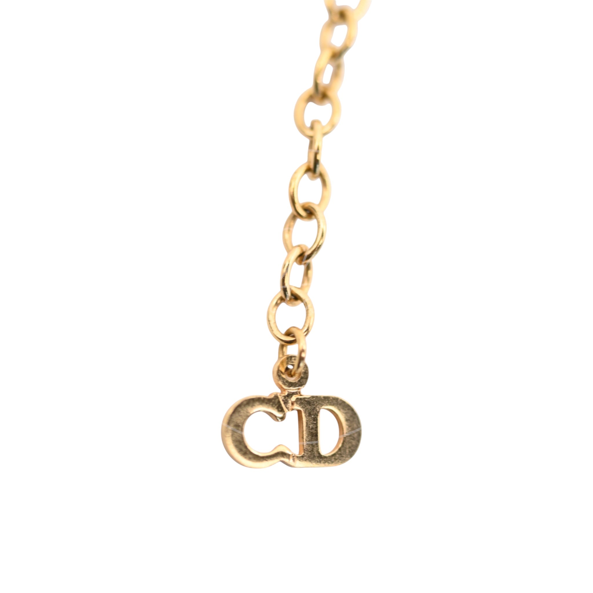 Christian Dior CD Logo Gold Necklace