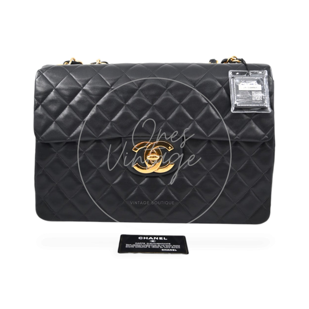 Chanel Maxi 34cm Black Flap Bag GHW Series 2