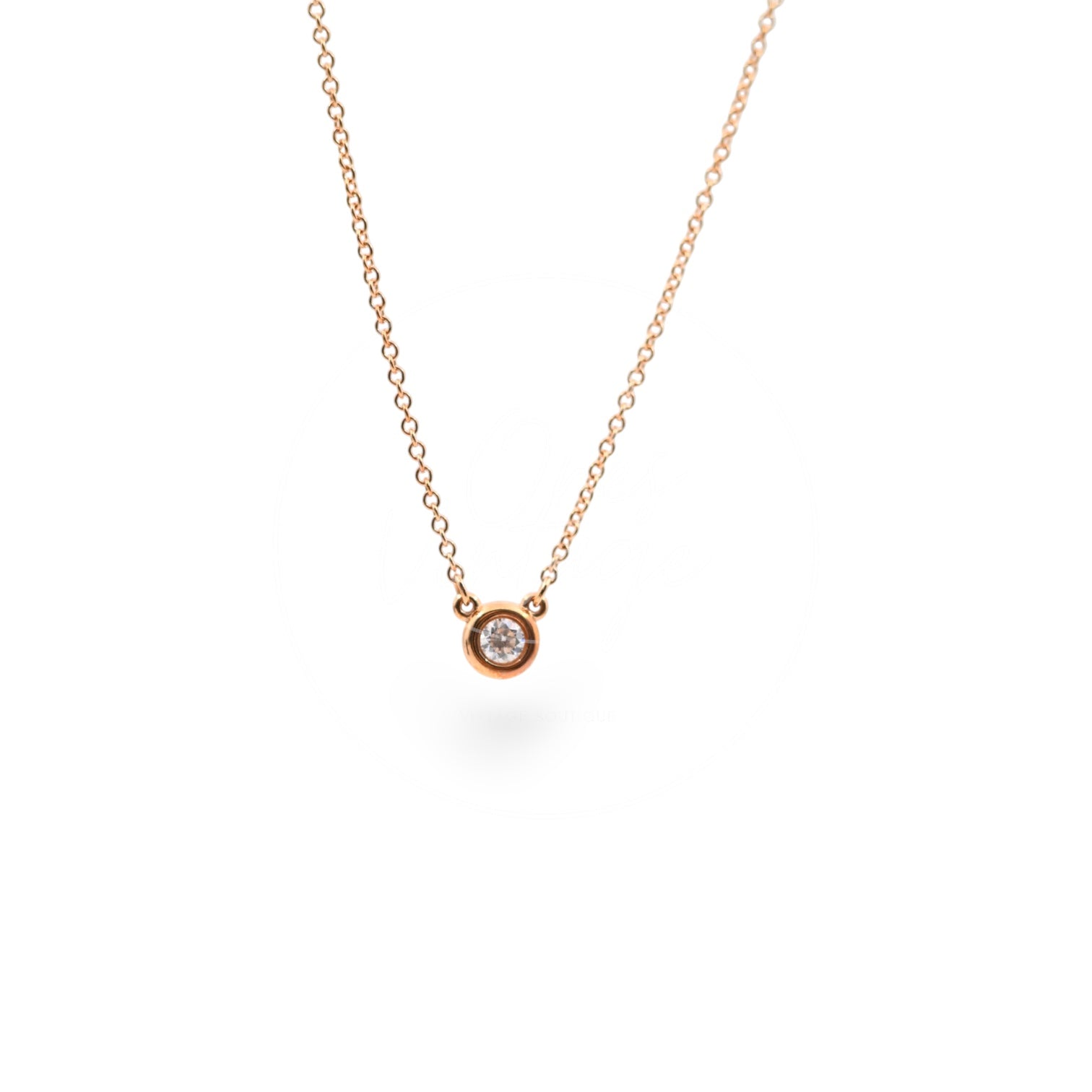 Tiffany & Co. 18k Gold Plated Metal Diamond Necklace