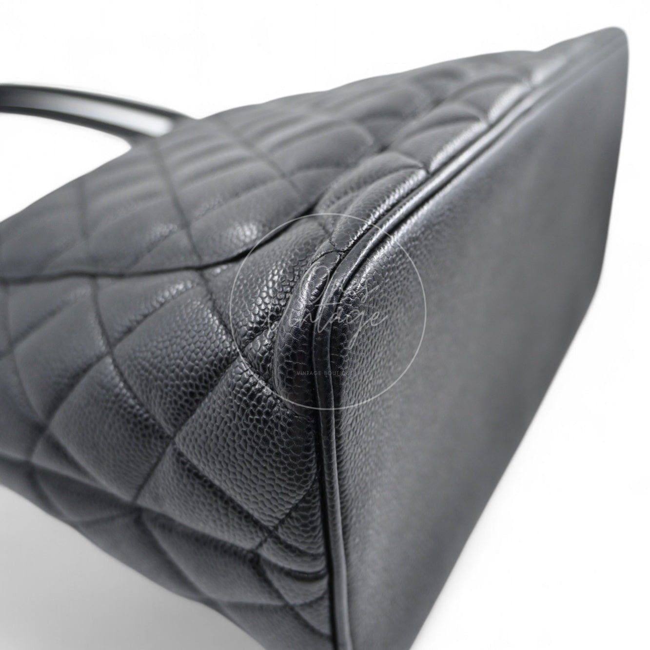 Chanel Black Caviar Vintage Medallion Tote Bag GHW Black Series 6