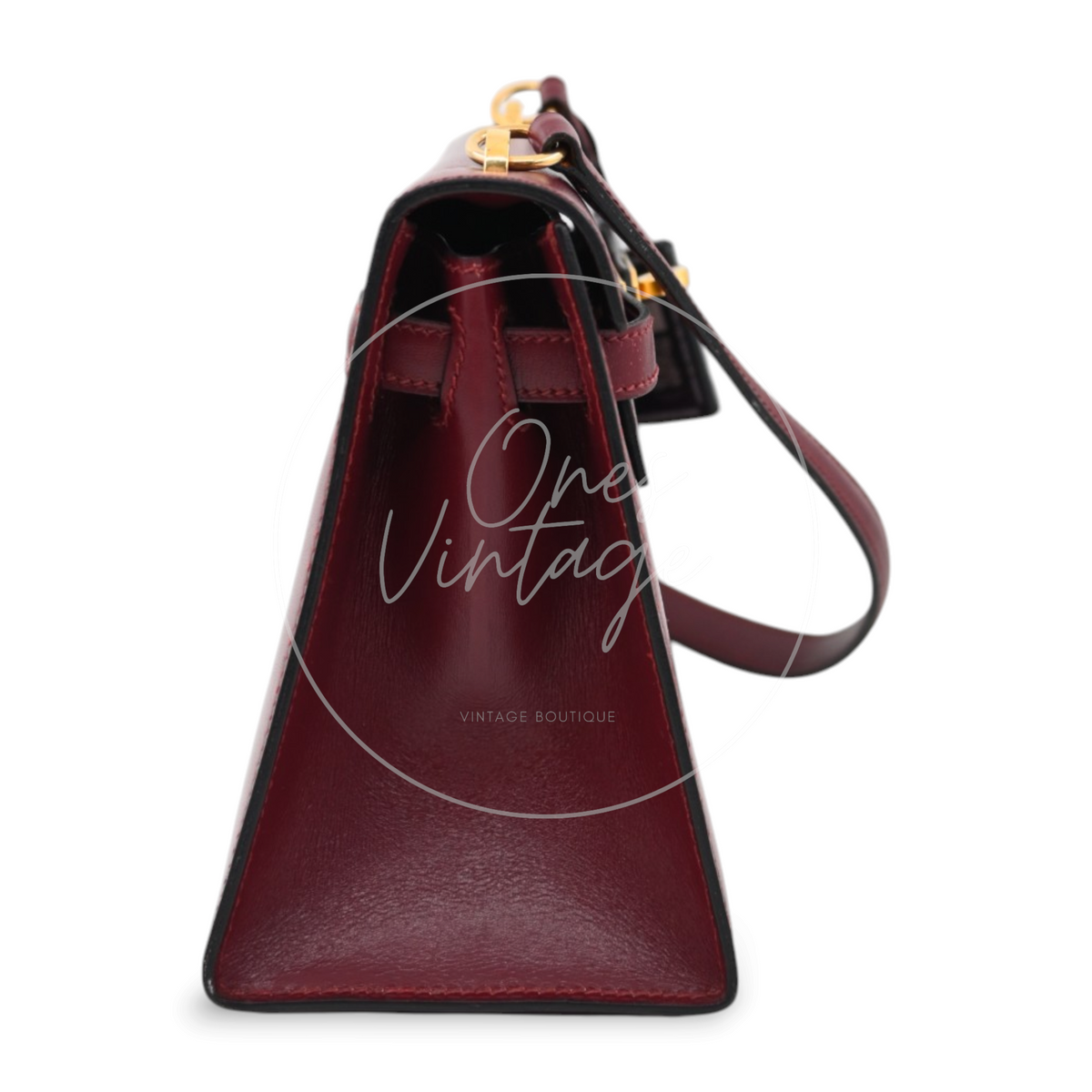 Hermès Mini Kelly 20 Burgundy GHW Circle Q