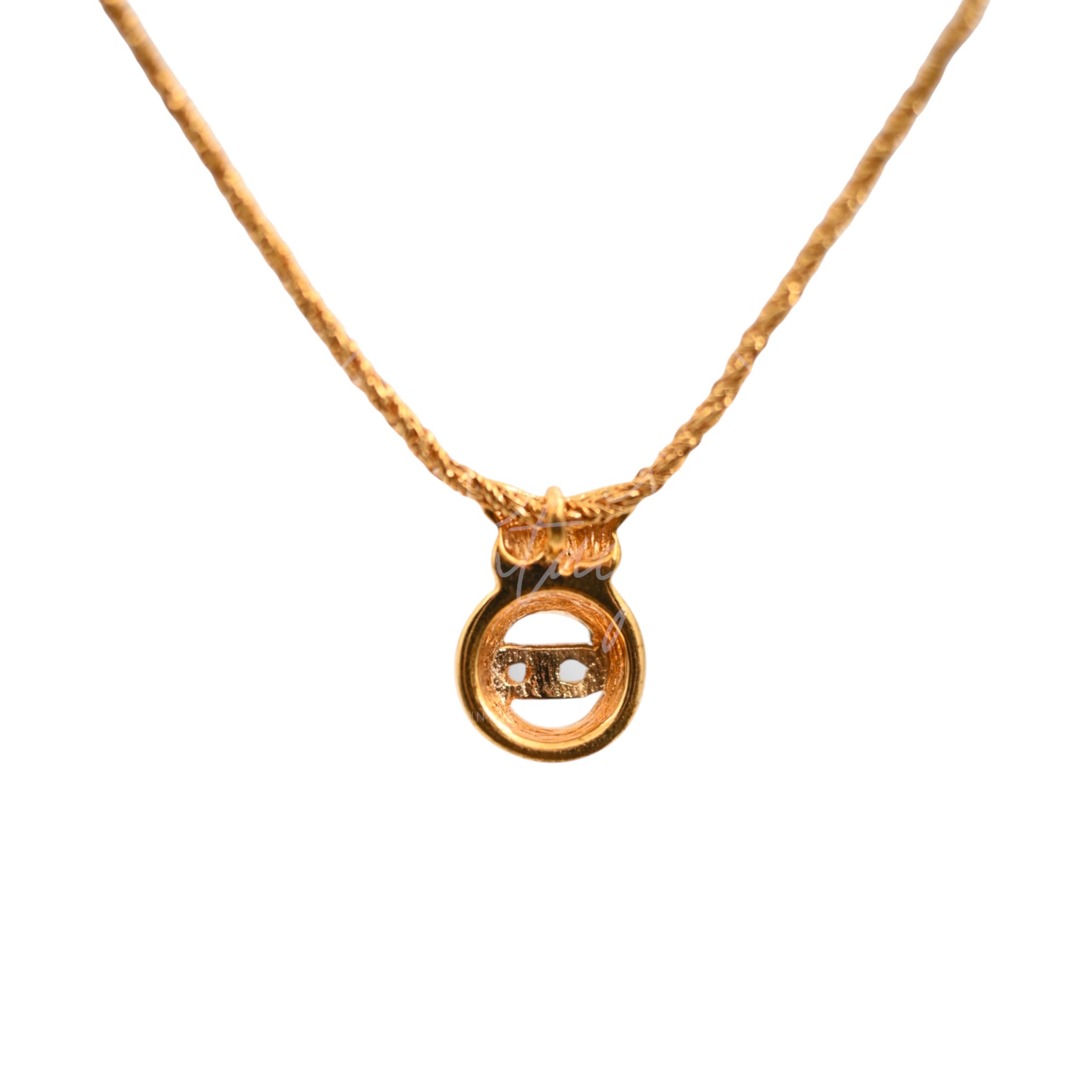 Dior Vintage Gold CD Logo Twist Knot Necklace