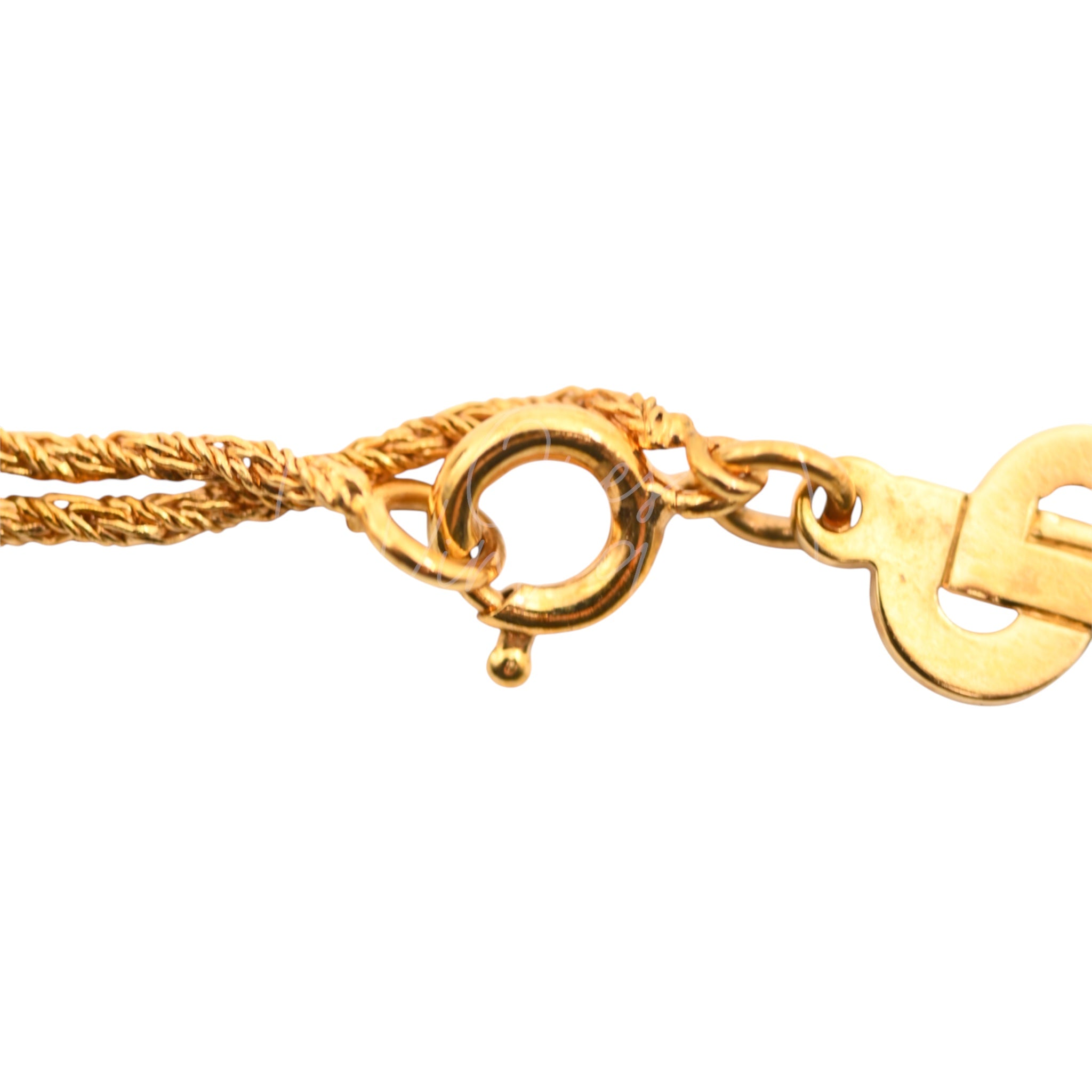 Dior Vintage Gold CD Logo Twist Knot Necklace