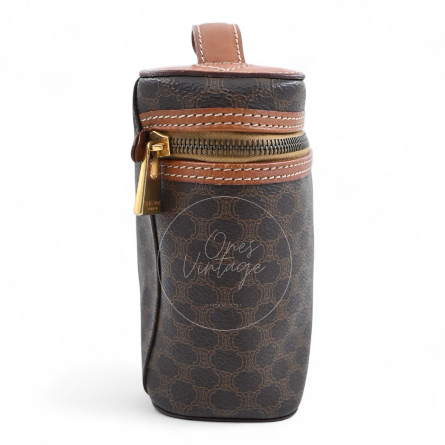 Celine Vintage Monogram Vanity GHW Brown