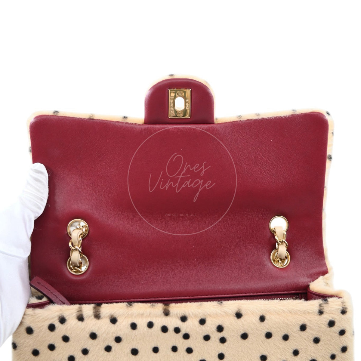 Chanel CF 30 Ponyhair Cheetah GHW Beige Black Series TJ