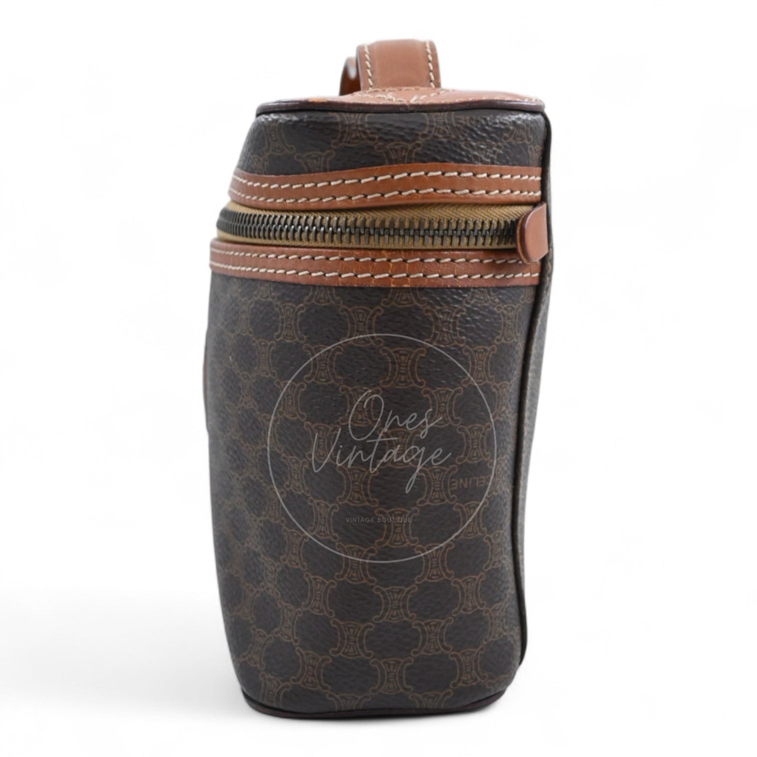 Celine Vintage Monogram Vanity GHW Brown