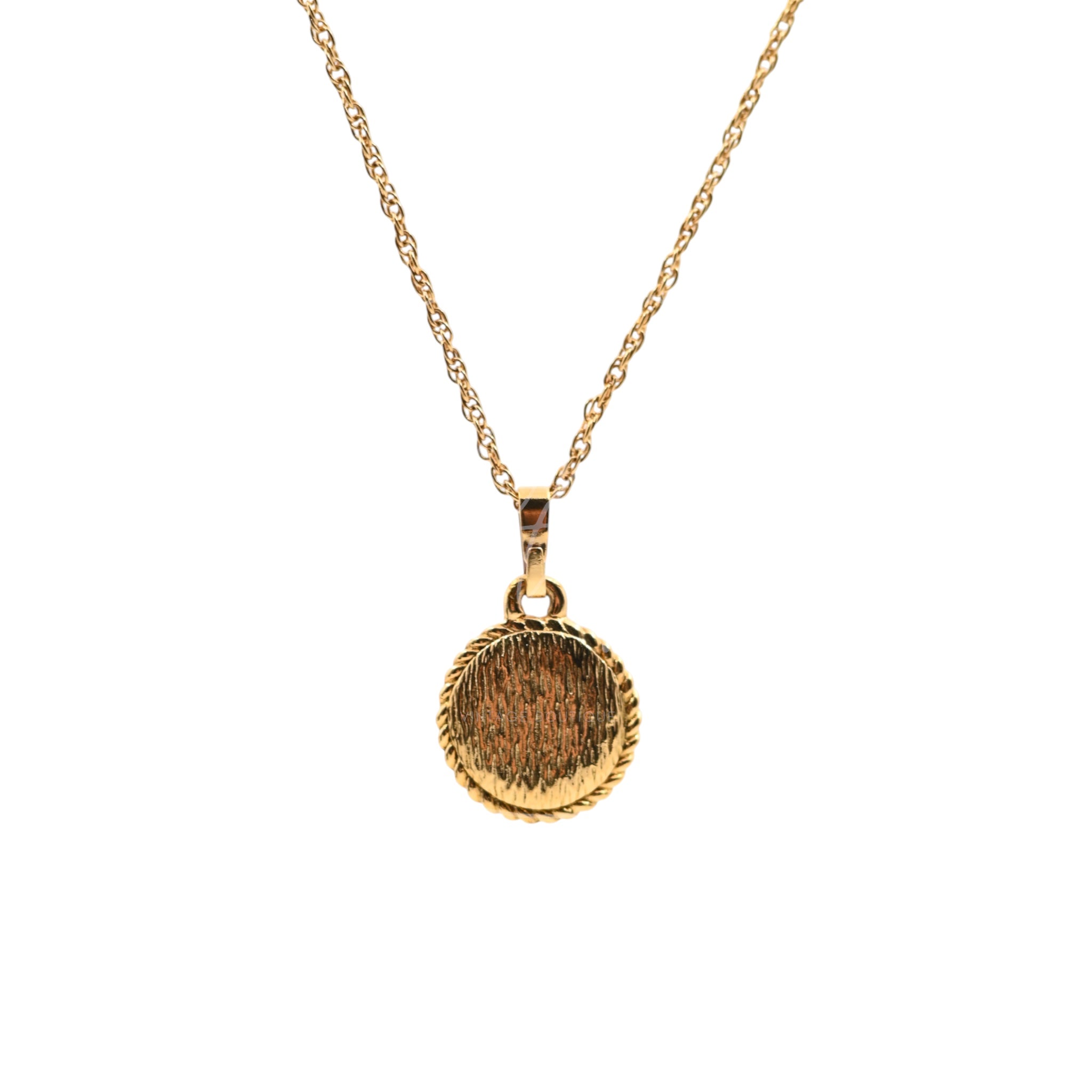 Dior Vintage Circle CD Logo Gold Necklace