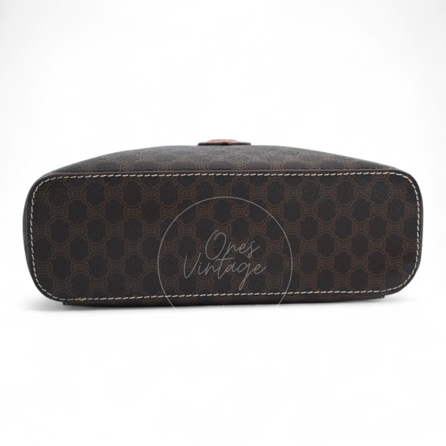 Celine Vintage Monogram Vanity GHW Brown