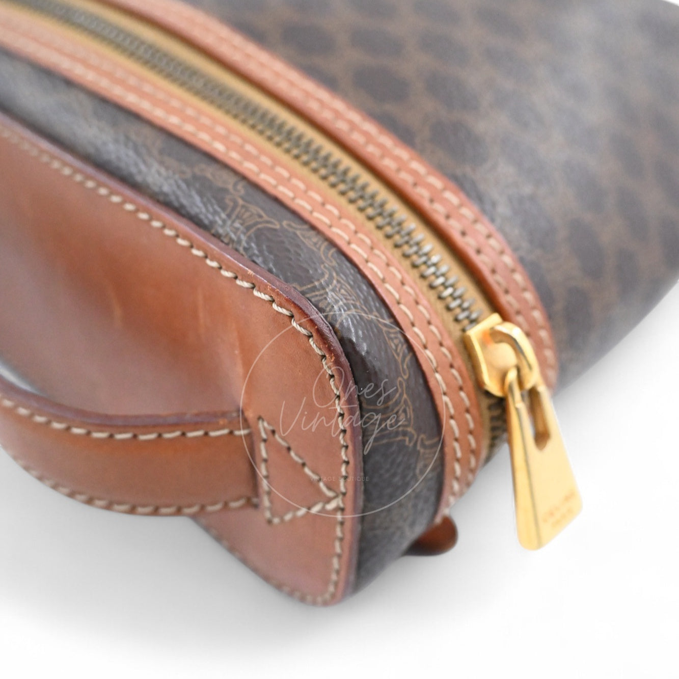 Celine Vintage Monogram Vanity GHW Brown