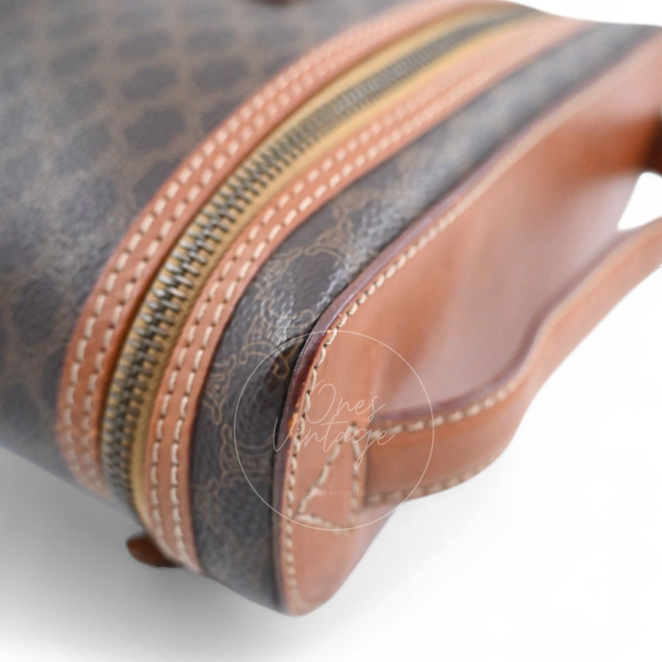 Celine Vintage Monogram Vanity GHW Brown
